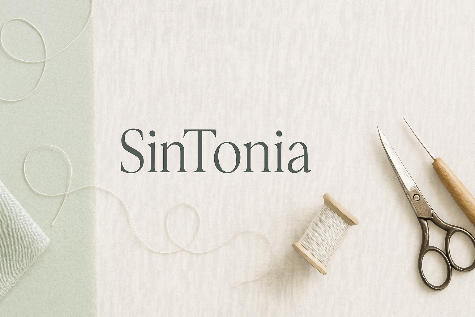 Elegant and fresh banner for SinTonia with handcrafted elements